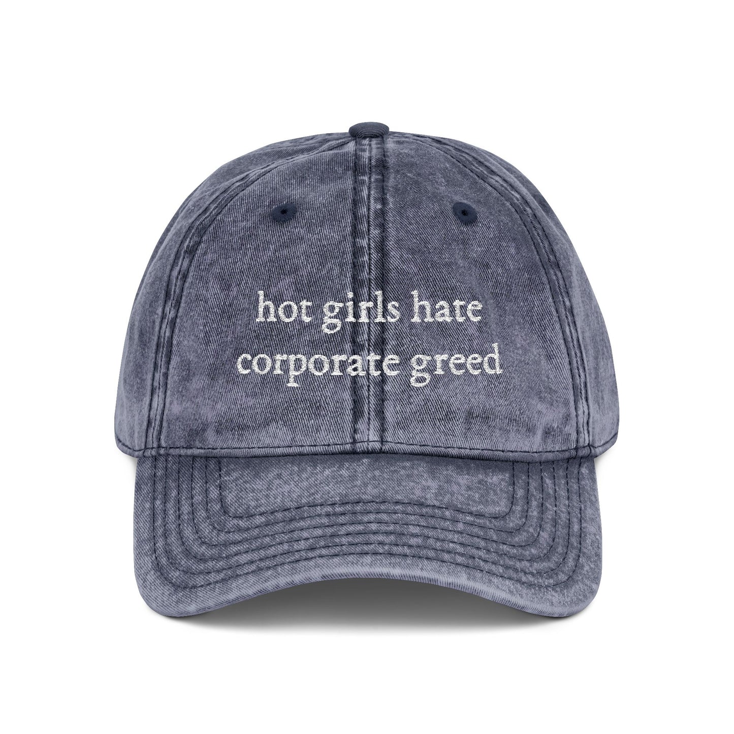 Hot Girls Hate Corporate Greed Vintage Style Hat