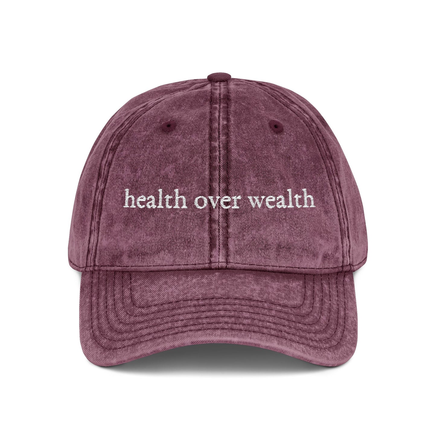 Health Over Wealth Vintage Style Hat