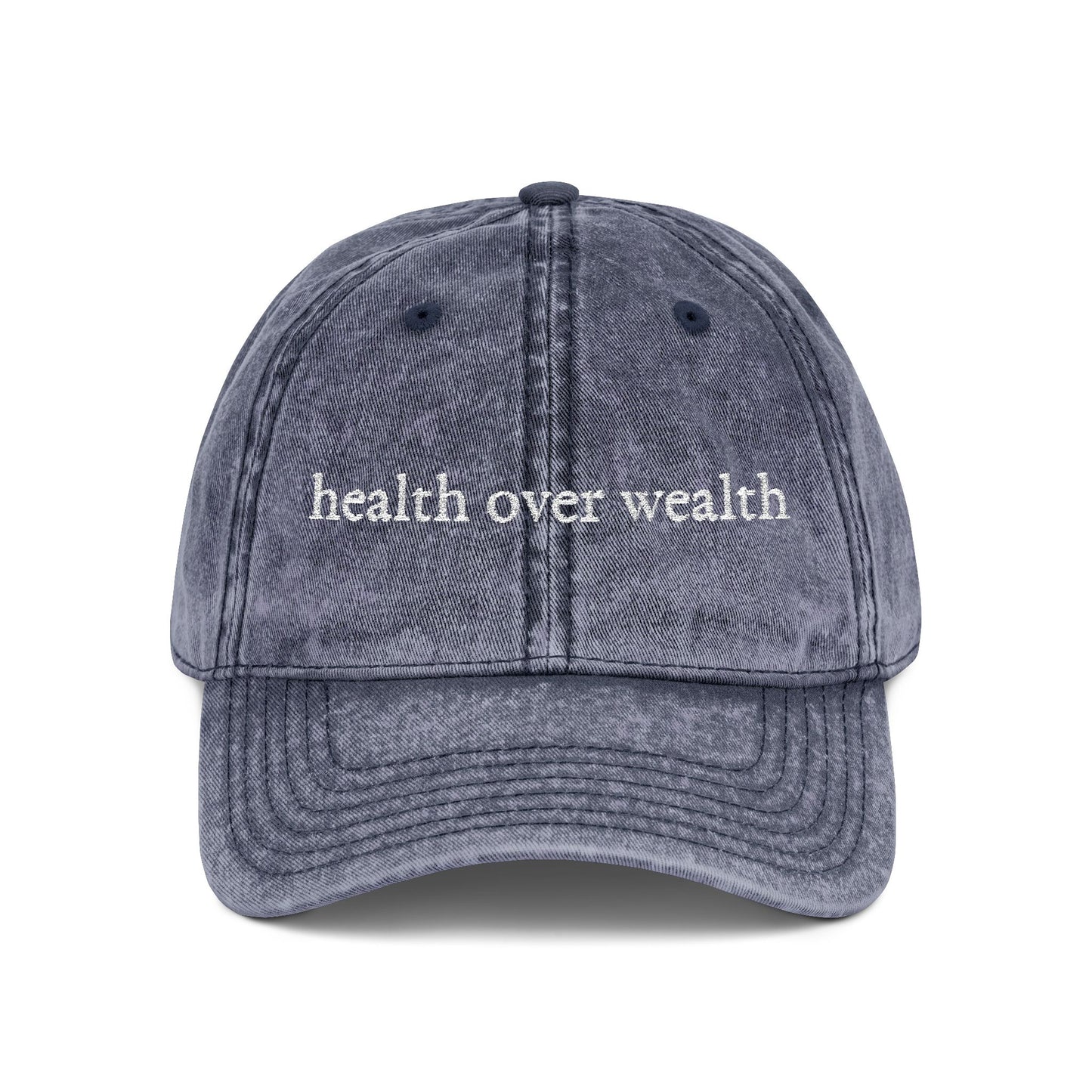 Health Over Wealth Vintage Style Hat